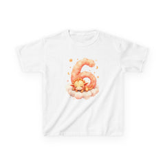 Happy Sleeping Fox Number 6 Kids T-Shirt — Cute Birthday Tee for 6-Year-Olds