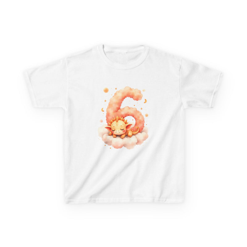 Happy Sleeping Fox Number 6 Kids T-Shirt — Cute Birthday Tee for 6-Year-Olds