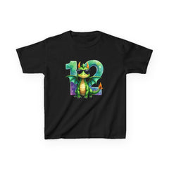 Kids' 12th Birthday Dragon T‑Shirt — Cool Sunglasses Dragon with Number 12