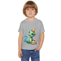 Toddler T-Shirt — Cute Dragon 2nd Birthday Design