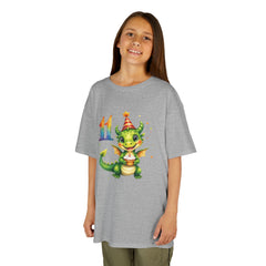 Kids Birthday Tee — Cute Party Dragon with "11" Number