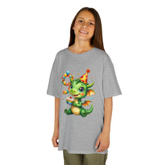 Kids Dragon Birthday T‑Shirt — Cute Party Dragon with Number 9 (Kids Tee)