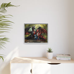 dragon family of 3 canvas print