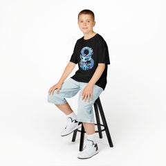 Kids' Cute dragon Birthday T-Shirt — Blue Number 8 Tee