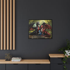 dragon family of 3 canvas print