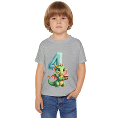 Toddler T-Shirt — Cute 4th Birthday Dragon with Cupcake