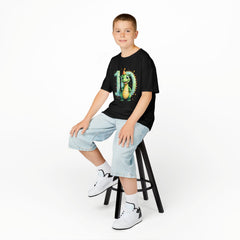 Kids 10th Birthday Dragon T-Shirt – Cute Green Dragon with Number 10