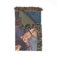 Dragon family of 4, one adult Woven Blanket — Fantasy Dragon Throw