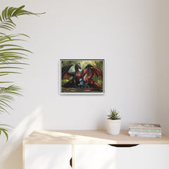 dragon family of 3 canvas print