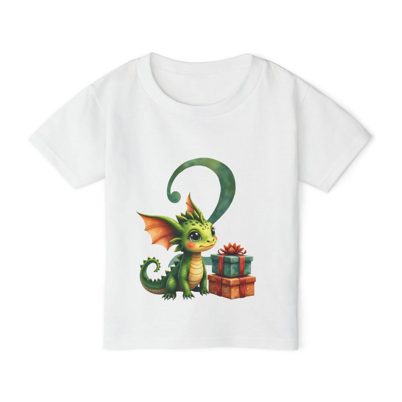 Toddler T-Shirt — Cute Green Baby Dragon with Gift (Birthday/Christmas)