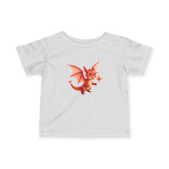 Infant Tee — Cute Red Dragon Baby Shirt (Adorable Fairy-Tale Dragon)