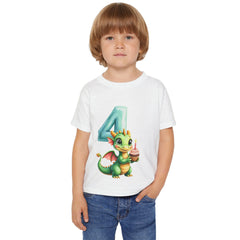 Toddler T-Shirt — Cute 4th Birthday Dragon with Cupcake