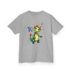 Kids' 10th Birthday Dragon T-Shirt — Cute Party Hat Dragn Tee for Boys & Girls