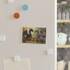 Dragon Family of 7 Magnet — Cute Dragon Parents & Babies Refrigerator Decor