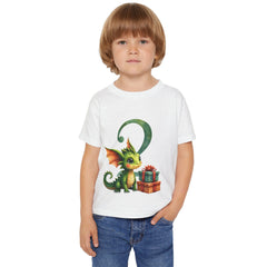 Toddler T-Shirt — Cute Green Baby Dragon with Gift (Birthday/Christmas)