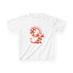 Kids Tee — Cute Pink Dragon with Balloons