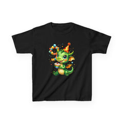 Kids Dragon Birthday T‑Shirt — Cute Party Dragon with Number 9 (Kids Tee)