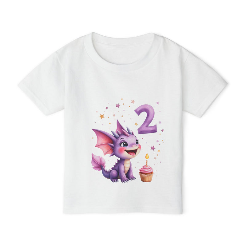 Toddler T‑Shirt — Cute Purple Dragon 2nd Birthday Tee