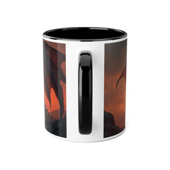 Dragon Sunset Accent Mug — Fiery Fantasy Coffee Cup (11oz)