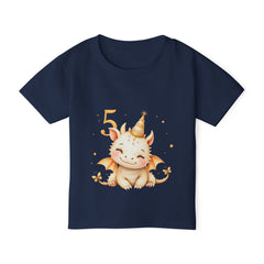 Toddler T-Shirt — Cute Golden Dragon 5th Birthday Tee