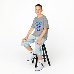 Kids Tee — Cute Blue Dragon with Number 7 Birthday Shirt