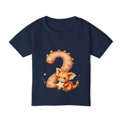 Toddler T‑Shirt — Cute Orange Dragon 2nd Birthday Shirt