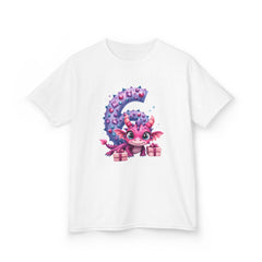Kids Dragon Birthday Tee — Pink Cute Dragon with Number 6 and Gifts
