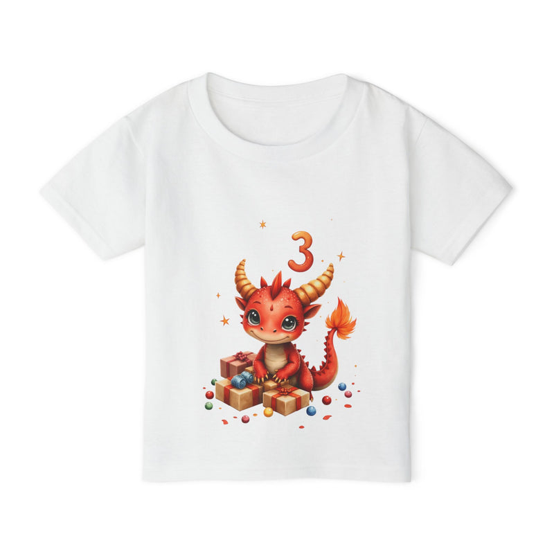 Toddler T-Shirt — Cute Red Dragon 3rd Birthday Shirt with Gifts