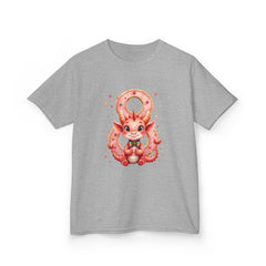 Kids Dragon 8yr  T‑Shirt — Cute Pink Dragon Holding Donut | kids Graphic Tee