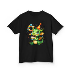 Kids Dragon Birthday T‑Shirt — Cute Party Dragon with Number 9 (Kids Tee)