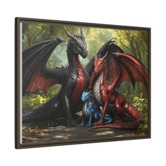 dragon family of 3 canvas print