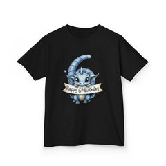 Kids Tee — Cute Blue Dragon "Happy 6th Birthday" Shirt