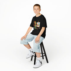 Kids Birthday T‑Shirt — Cute Dragon Painting a '10' Cake Design