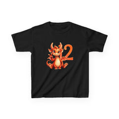 Kids Tee — Cute Orange Dragon 12th Birthday Shirt