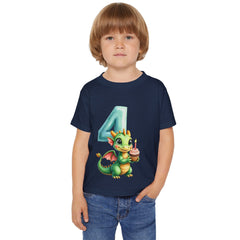 Toddler T-Shirt — Cute 4th Birthday Dragon with Cupcake