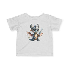 Infant Tee — Adorable Viking Dragon Baby Shirt (Cute Warrior Dragon)