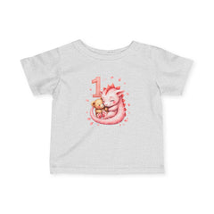 1st Birthday Baby Tee – Pink Fox & Teddy Illustration Infant Shirt