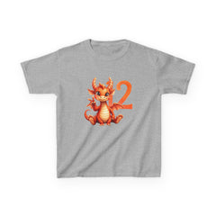 Kids Tee — Cute Orange Dragon 12th Birthday Shirt