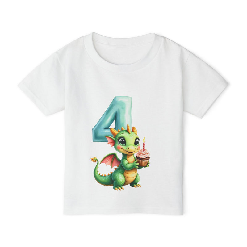 Toddler T-Shirt — Cute 4th Birthday Dragon with Cupcake