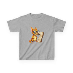 Kids T‑Shirt — Cute Scholarly dragon with Scroll