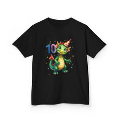 Kids' 10th Birthday Dragon T-Shirt — Cute Party Hat Dragn Tee for Boys & Girls