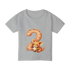 Toddler T‑Shirt — Cute Orange Dragon 2nd Birthday Shirt