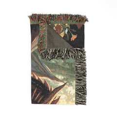 Dragon family of 3, one adult. Woven Blanket — Fantasy Forest Throw