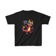 Kids 10th Birthday Dragon T‑Shirt — Cute Party Dragon with Sunglasses