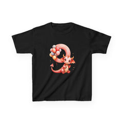 Kids Tee — Cute Pink Dragon with Balloons