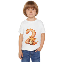 Toddler T‑Shirt — Cute Orange Dragon 2nd Birthday Shirt