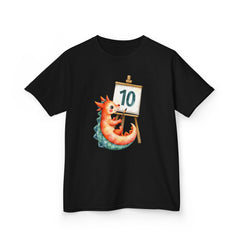 Kids 10th Birthday T-Shirt — Cute dragon Painting '10' Design