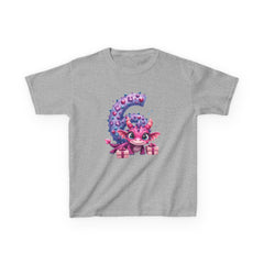 Kids Dragon Birthday Tee — Pink Cute Dragon with Number 6 and Gifts