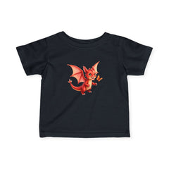 Infant Tee — Cute Red Dragon Baby Shirt (Adorable Fairy-Tale Dragon)