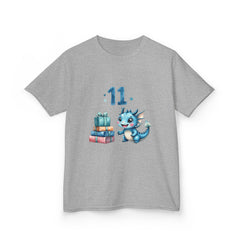 Kids T‑Shirt — Cute Blue Dragon 11th Birthday Design with Presents